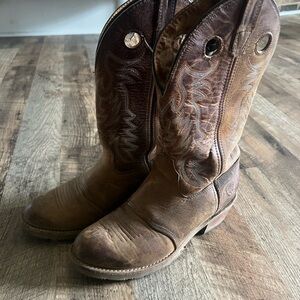 Double H Tan Leather Ladies Roper Boots